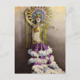 Postal Bailarina disfrazada del Casino de París