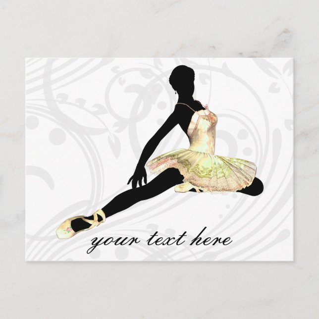 Postal bailarina elegantemente vestida de marfil (Anverso)