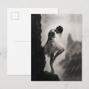 Postal Bailarina en el borde del acantilado Arte dramátic