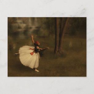 Postal Bailarina en el jardín