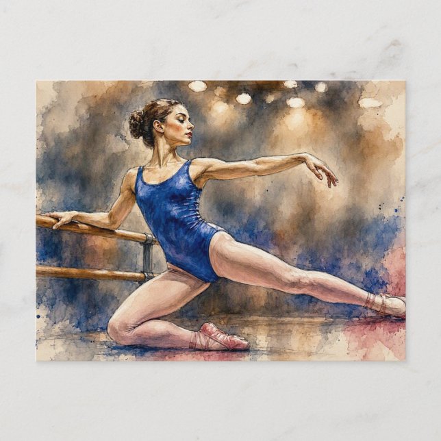 Postal Bailarina en Pose Grácil,  (Anverso)