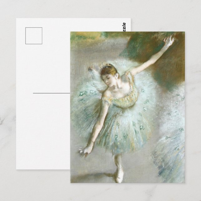 Postal Bailarina en verde, Edgar Degas (Anverso / Reverso)