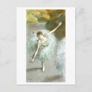 Postal Bailarina en Verde Pintura (1883) por Degas