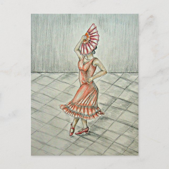 Postal Bailarina española (Anverso)
