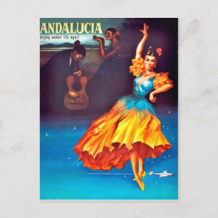 Postal bailarina española en Andalucía, España