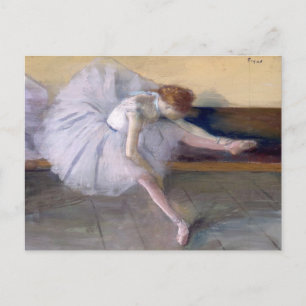 Postal Bailarina estirándose Edgar Degas