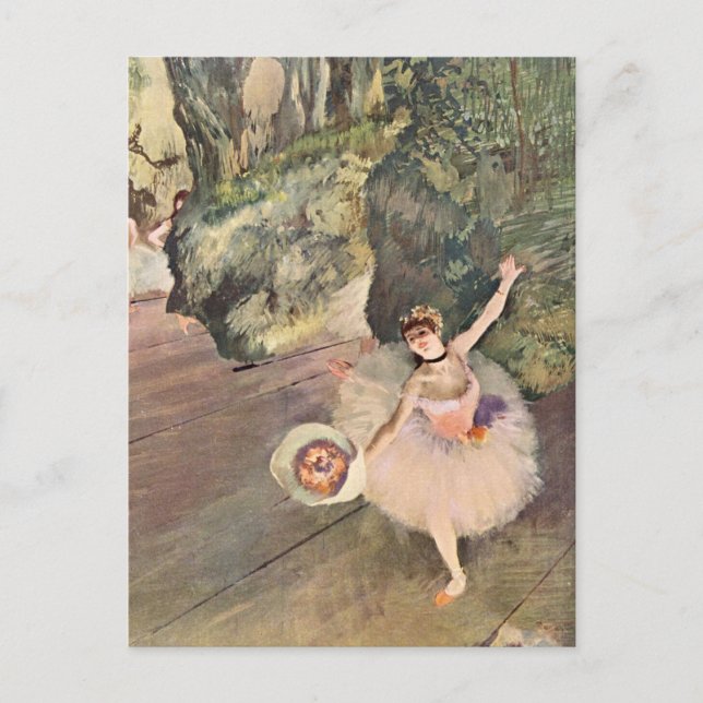 Postal Bailarina / Estrella del ballet - Pintura de Degas (Anverso)