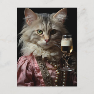 Postal Bailarina Fantasiosa Gato Champán