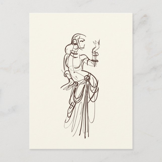 Postal bailarina gitana de fusión tribal (Anverso)