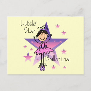 Postal Bailarina Little Star - Cabello Marrón
