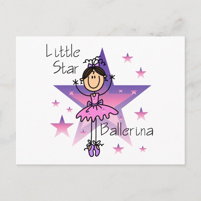 Postal Bailarina Little Star - Cabello Marrón (Anverso)