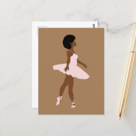 Postal bailarina negra minimalista afro ilustracion de pe