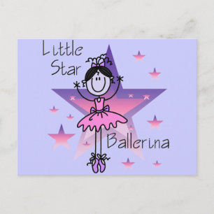 Postal Bailarina Pequeña Estrella-Pelo Negro