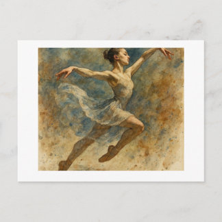 Postal Bailarina saltando,