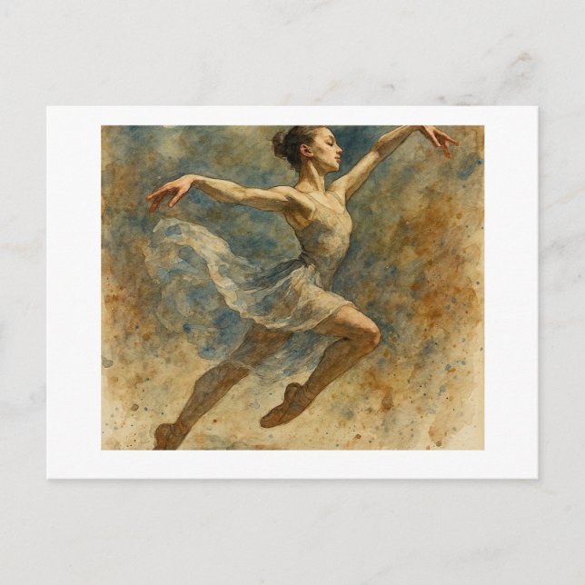 Postal Bailarina saltando,  (Anverso)