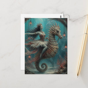 Postal Bailarina Sirena de Fantasía Oscura