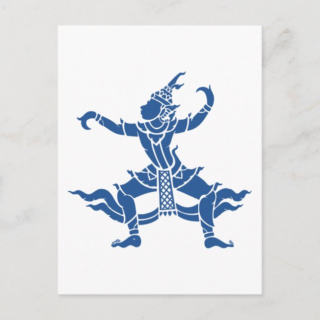 Postal Bailarina tailandesa ⚠ ⚠ Rótulo tailandés (Anverso)