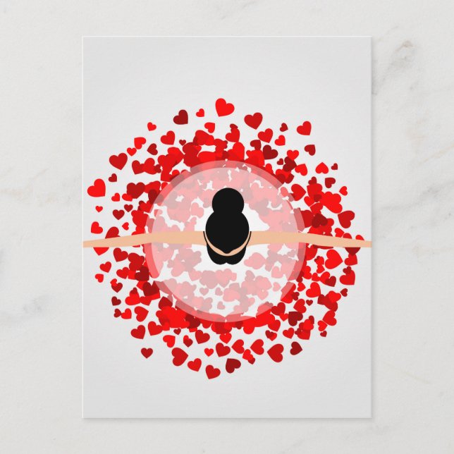 Postal bailarina vestida de rojo (Anverso)