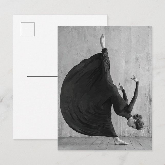 Postal Bailarina Victoriana en Movimiento (Anverso / Reverso)
