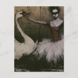 Postal Bailarina y cisne 