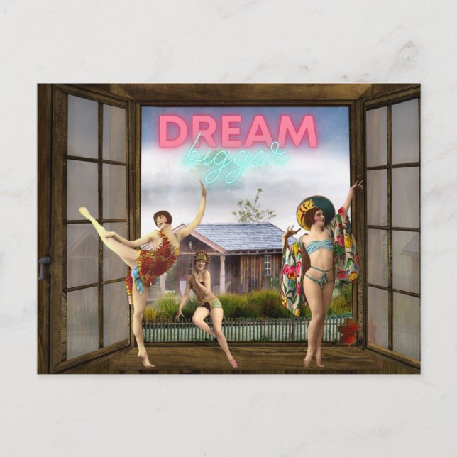 Postal Bailarinas antiguas de arte alteradas de ensueño (Anverso)