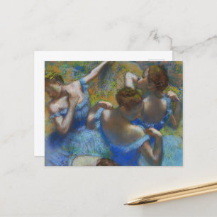 Postal Bailarinas azules, arte degas