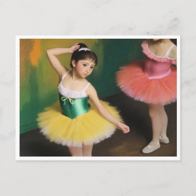 Postal Bailarinas con colores vivos (Anverso)