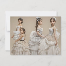 Postal Bailarinas con trajes románticos