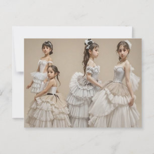 Postal Bailarinas con trajes románticos