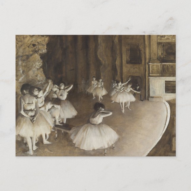 Postal Bailarinas de ballet en el escenario Edgar Degas (Anverso)