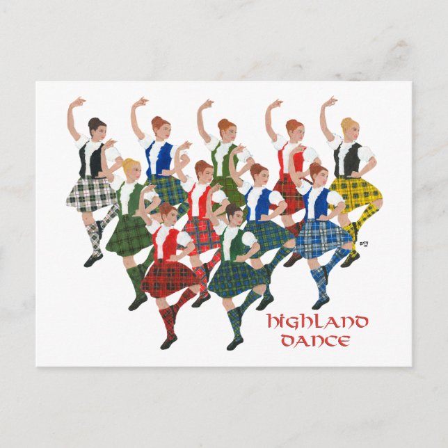Postal Bailarinas de Escocia (Anverso)