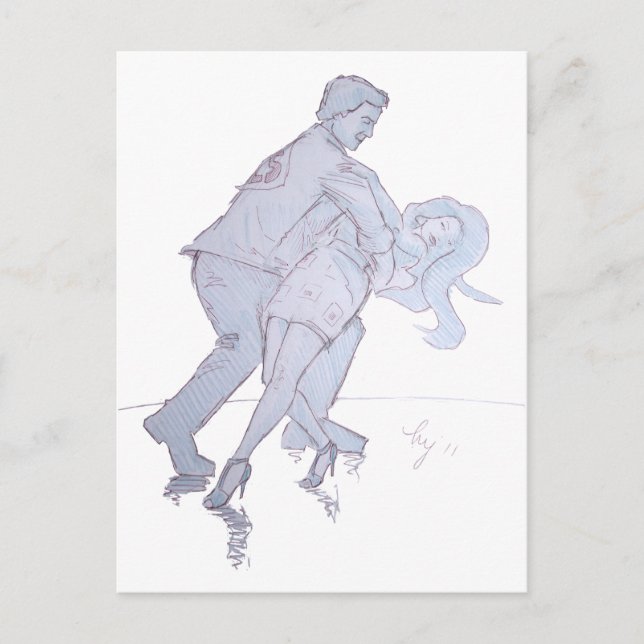 Postal Bailarinas de la competencia Jive Ceroc moderna (Anverso)