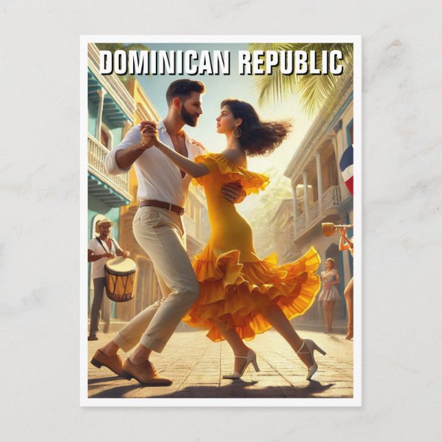 Postal Bailarinas de Merengue de República Dominicana (Anverso)