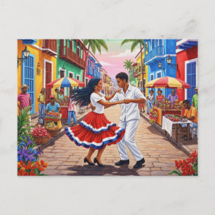 Postal Bailarinas de Merengue República Dominicana