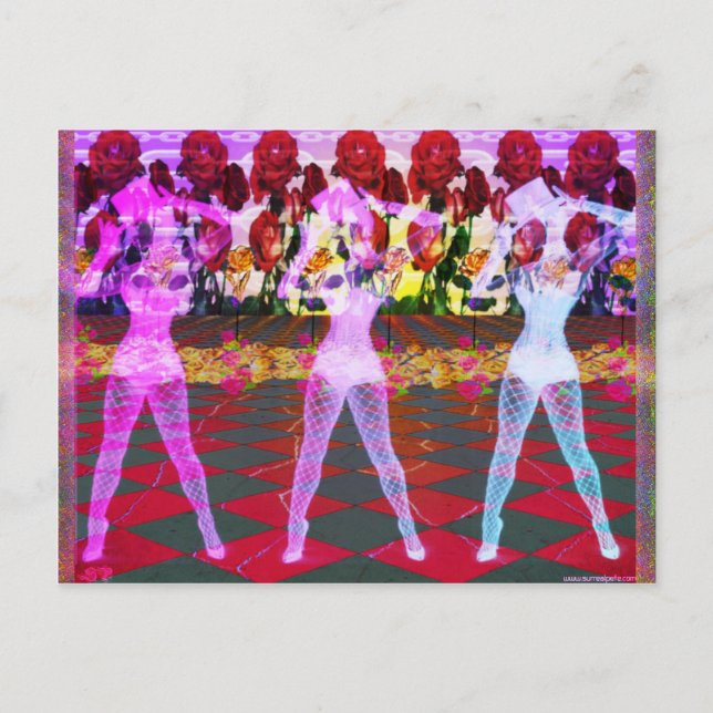 Postal Bailarinas de piso Rosa (Anverso)
