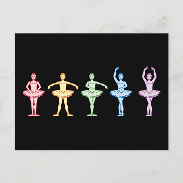 Postal Bailarinas del arco iris (Anverso)