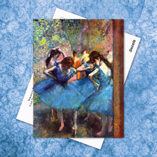 Postal Bailarinas del ballet azul Edgar Degas