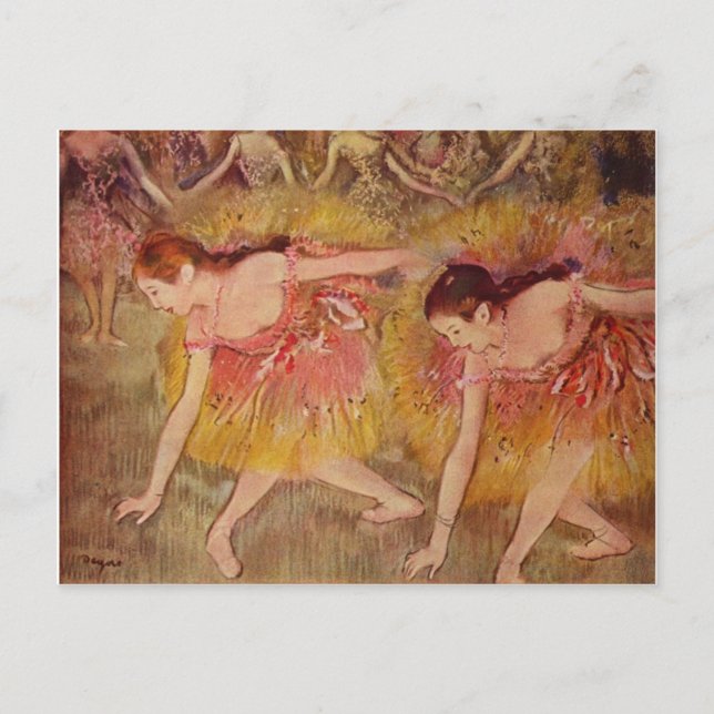 Postal Bailarinas Edgar Degas se doblan (Anverso)