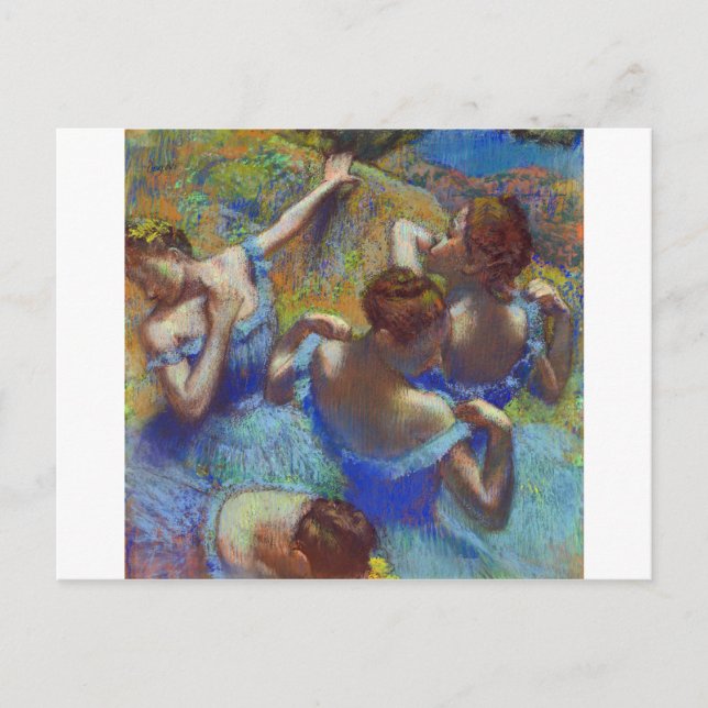 Postal Bailarinas en azul, Edgar Degas (Anverso)