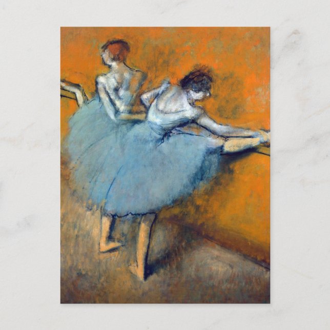 Postal Bailarinas en el Barre, Edgar Degas (Anverso)