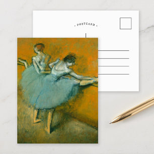 Postal Bailarinas en la barra   Edgar Degas