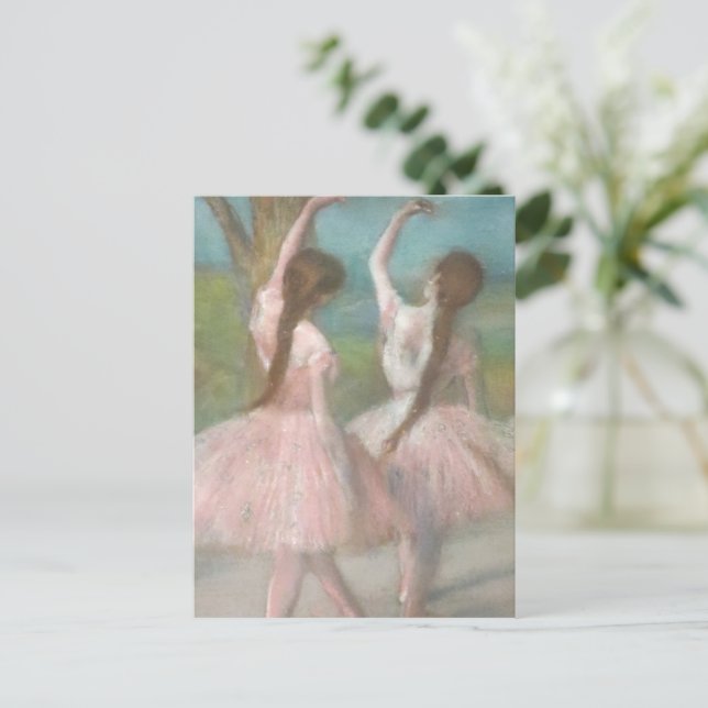 Postal Bailarinas en rosa Edgar Degas (Anverso de pie)