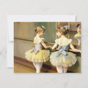 Postal Bailarinas en sala de ensayo inspiradas por Degas