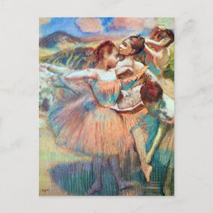 Postal Bailarinas en un paisaje de Edgar Degas