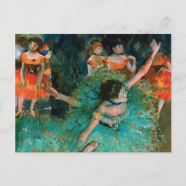 Postal Bailarinas en verde de Edgar Degas (Anverso)