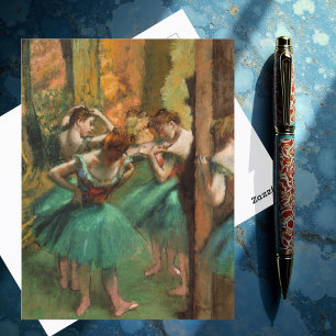 Postal Bailarinas, rosa y verde por Degas, arte