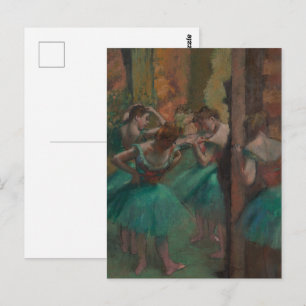 Postal Bailarinas, rosadas y verdes de Edgar Degas