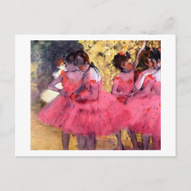 Postal Bailarinas rosas, Edgar Degas (Anverso)