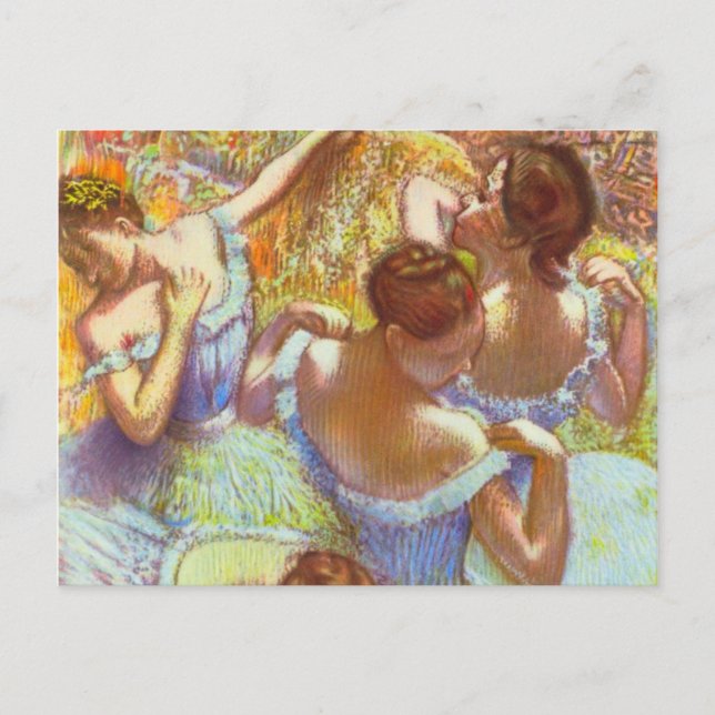 Postal Bailarines azules de Edgar Degas (Anverso)