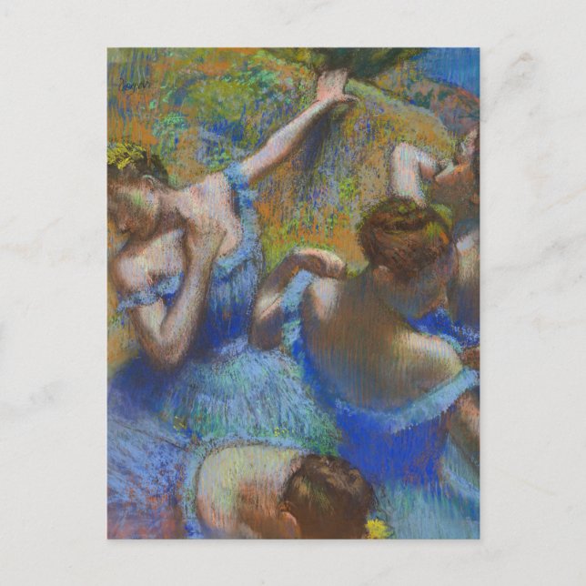 Postal Bailarines de ballet azules Edgar Degas (Anverso)